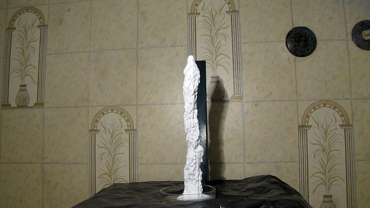   (    ). Stalagmite growing (using supersaturated solution of sodium acetate)
