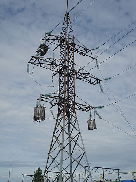 450px-Electricity_pylon_whith_line_traps_and_optical_fiber_cable.jpg